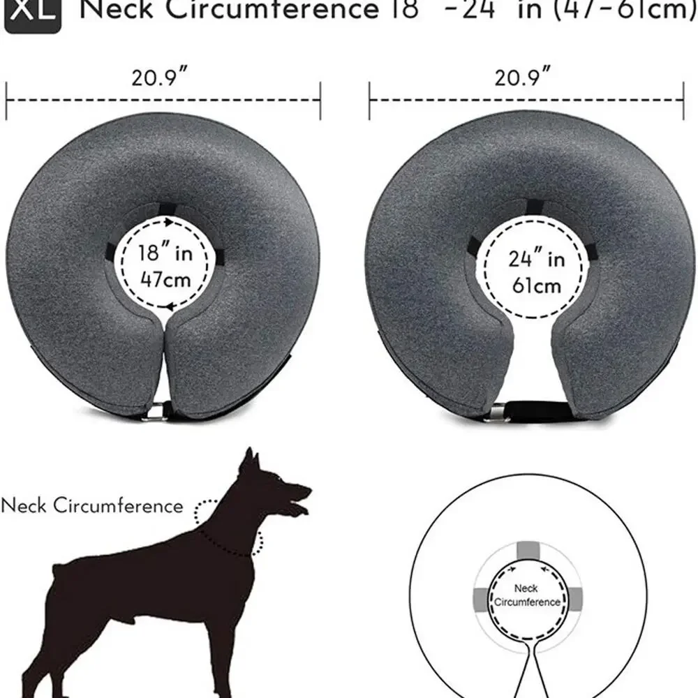 MIDOG Dog Cone, Inflatable Dog Neck Donut Collar XL